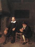 BREKELENKAM, Quiringh van Interior with Two Men by the Fireside f china oil painting reproduction